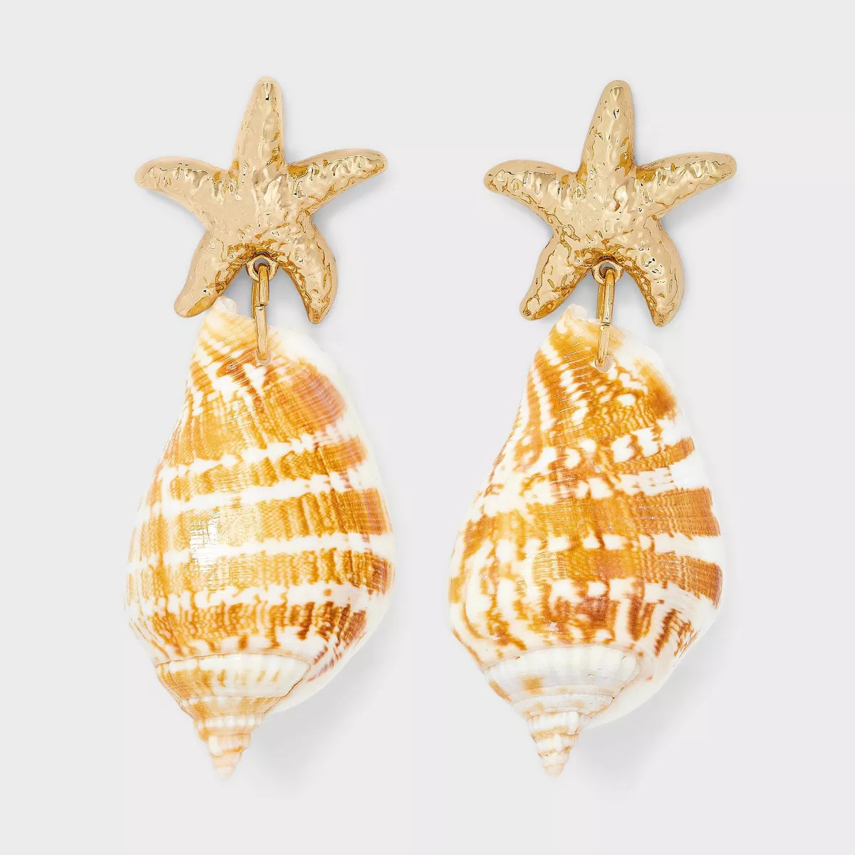 Starfish Shell Drop Earrings - A New Day™ Gold | Target