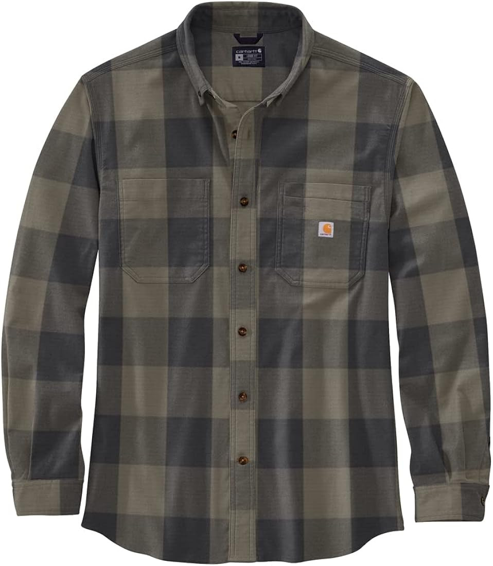 Carhartt Men's 105432 Rugged Flex Relaxed Fit Midweight Flannel Long-S | Amazon (US)