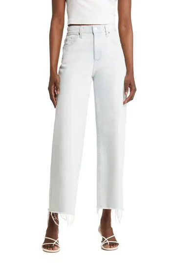 AG Saige Raw Hem High Waist Ankle Wide Leg Jeans in Tide Pool at Nordstrom Rack, Size 32 | Nordstrom Rack