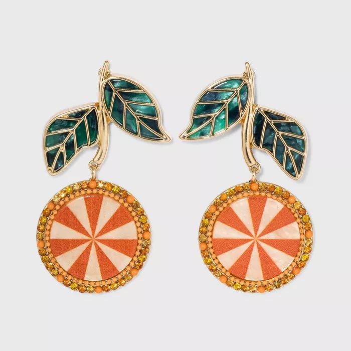 SUGARFIX by BaubleBar Crystal Citrus Drop Earrings - Orange | Target