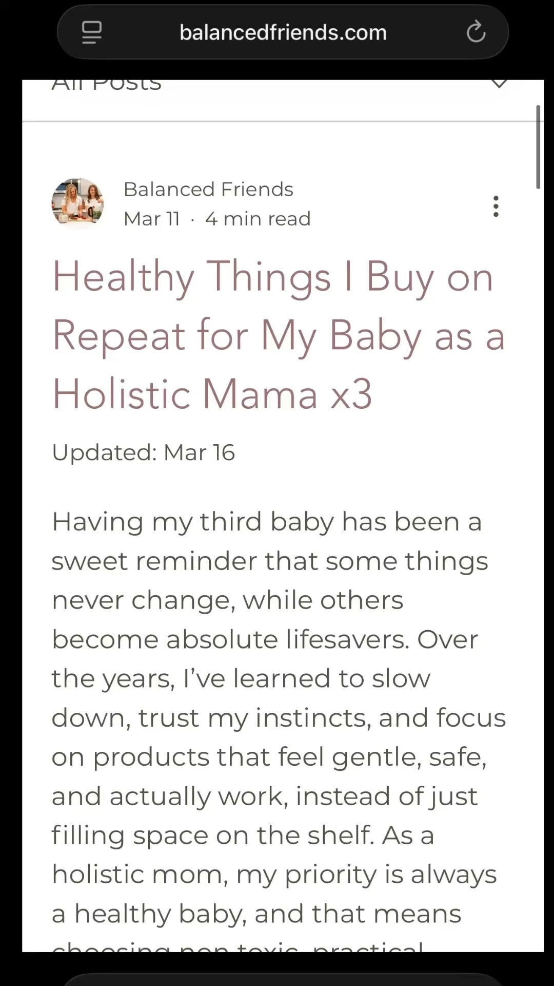 We’ve been quietly still working behind the scenes on more educational blog content for you 🤍

Our latest post just went live and it’s one I get asked about all the time — the things I buy for my baby on repeat as a holistic mom. These are the tried-and-true staples I keep coming back to… the ones that feel supportive, simple, and aligned with how we choose to live.

From everyday essentials to the little swaps that make a big difference, everything in this guide is something we actually use and love in our home.

If you’re looking to simplify and feel more confident in what you’re using for your little one, this is a good place to start.

Linked for you 🤍

#holisticmom #nontoxicliving #babyessentials #motherhoodunfiltered #cleanlivingmama

#LTKdayinmylife #LTKmomlife #LTKBaby