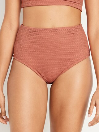 High-Waisted Crochet Bikini Swim Bottoms | Old Navy (US)