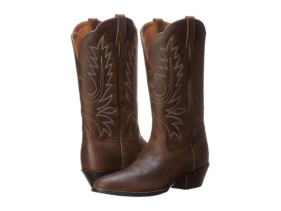 Ariat Heritage Western R Toe Women's Boots Distressed Brown : 9.5 B - Medium, Full Grain leather/Leather | Zappos