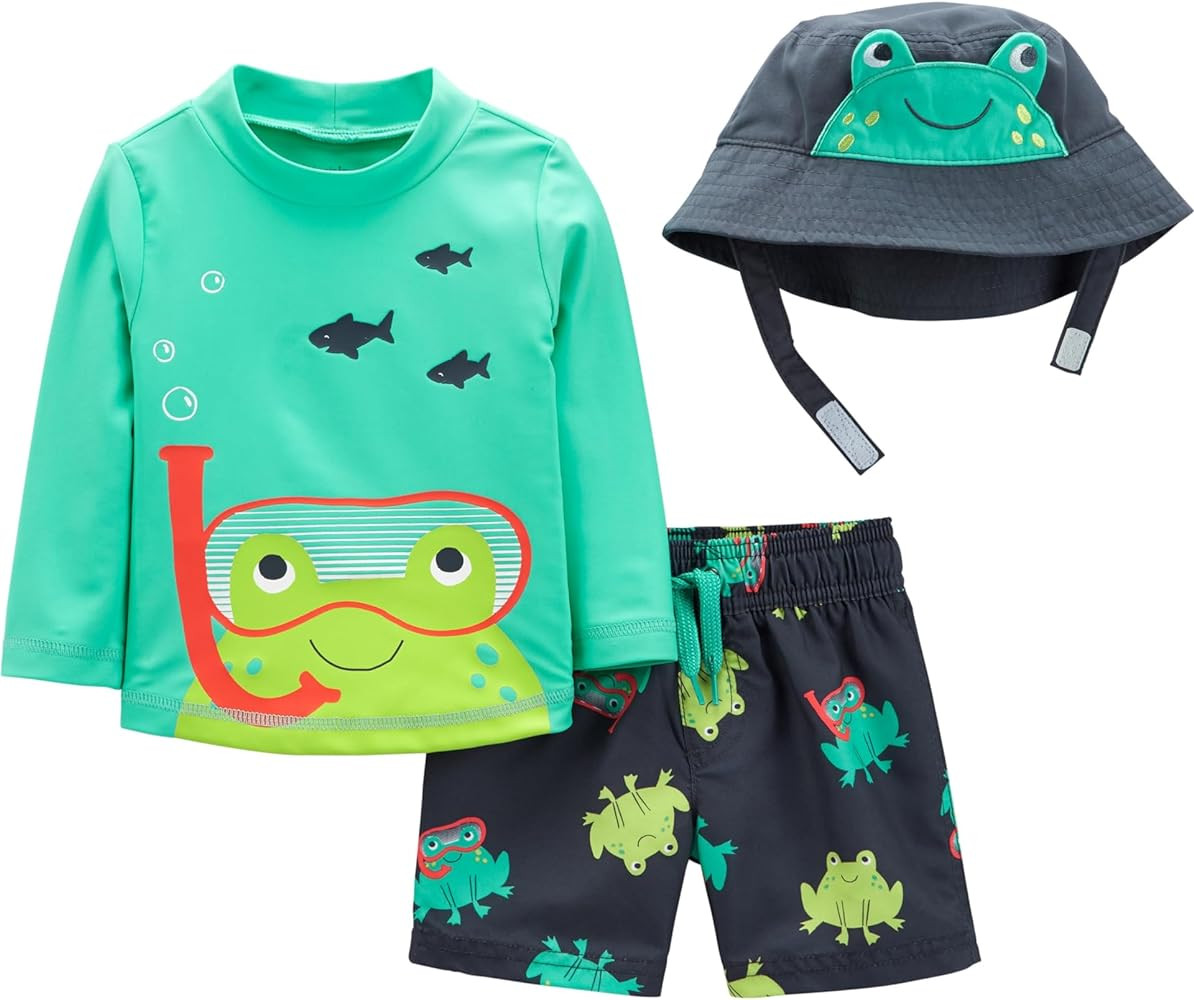 Simple Joys by Carter's Toddlers and Baby Boys' Swimsuit Trunk and Rashguard Set | Amazon (US)