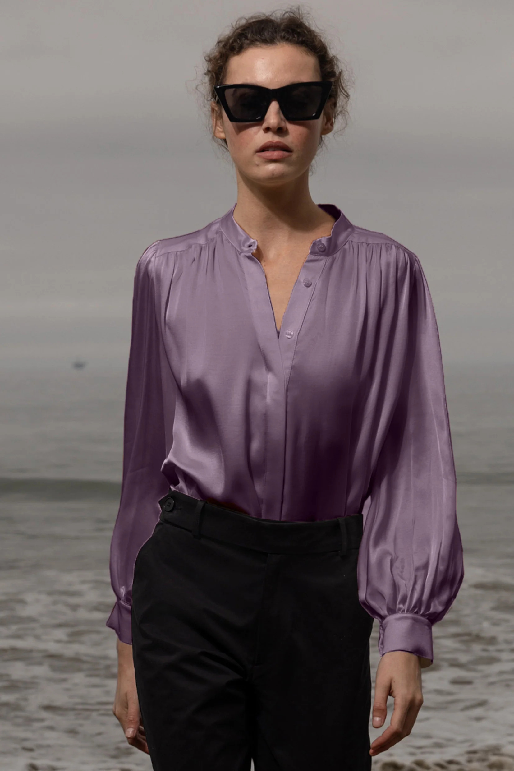 Farah Blouse - Lavender | Heidi Merrick