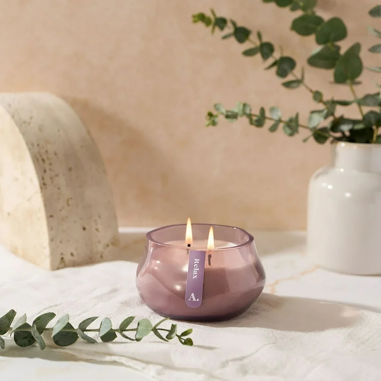 Allswell Relax (Lavender + Jasmine + Chamomile) Scented 1-Wick Organic Blown Jar Spa Candle 8oz. | Walmart (US)