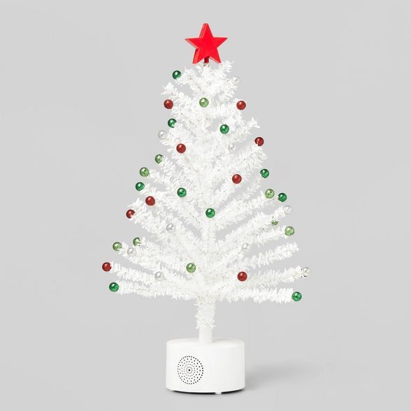21in Rotating Tinsel Christmas Tree Decorative Figurine White - Wondershop™ | Target