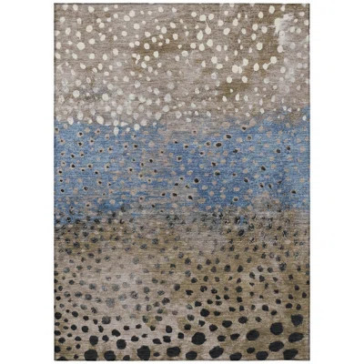 10' X 14' Khaki And Taupe Abstract Washable Indoor Outdoor Area Rug | Wayfair North America