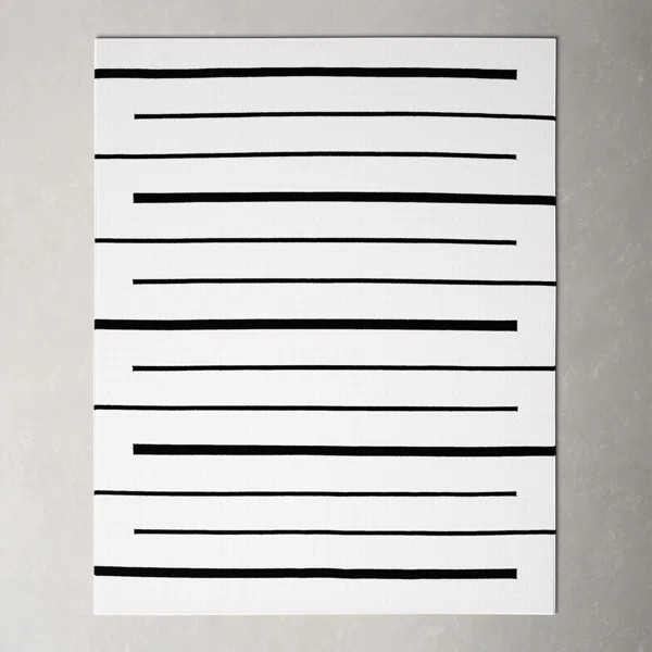 Moynihan Striped Handmade Handwoven Cotton Area Rug in Ivory / Black | Wayfair North America