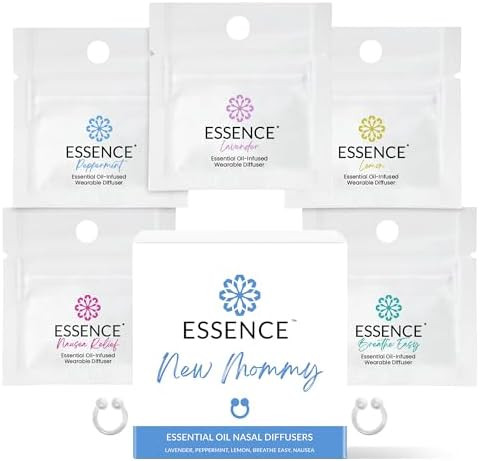 Essence Nasal Diffuser New Mommy Bundle – Essential Oil Silicone Nose Rings for Morning Sicknes... | Amazon (US)