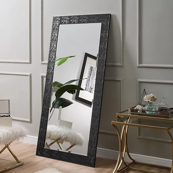 Mosaic Style Full Length Mirror Standing Hanging or Leaning Against Wall, Large Rectangle Free St... | Amazon (US)