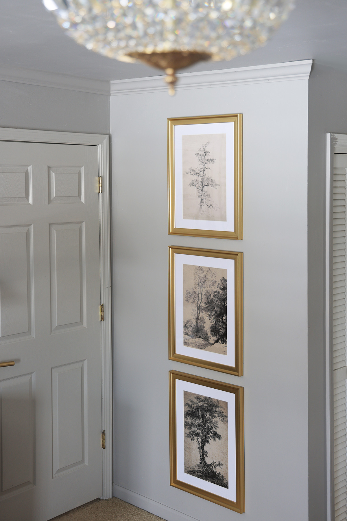 Set of 3 wall art | Charcoal drawings / art prints in gold frames | #wayfair 

 #LTKHome
