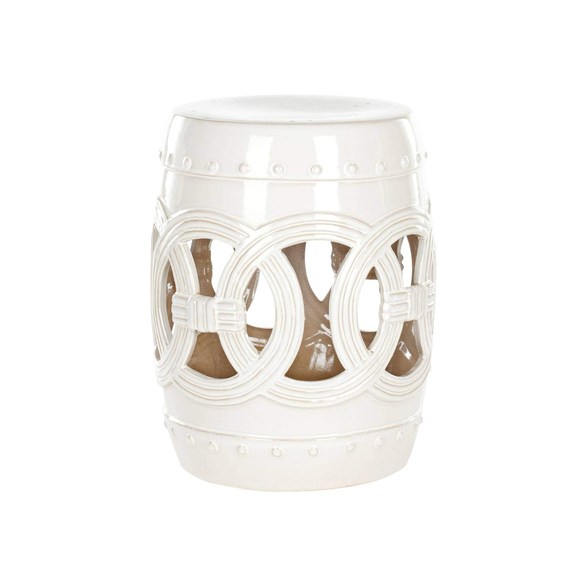 SAFAVIEH Home Collection Double Coin Antique White Ceramic Indoor/ Outdoor Decorative Garden Stoo... | Amazon (US)