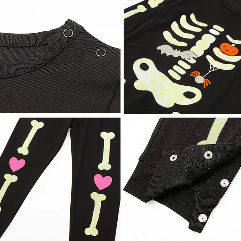 SILVERCELL Boys Girls Brother and Sister Matching Glowing Outfits Teens Kids Halloween Skeleton P... | Walmart (US)