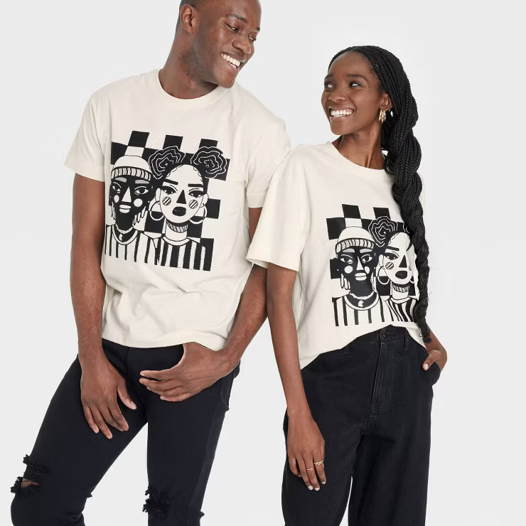 Black History Month Adult Chess People Short Sleeve T-Shirt - Cream | Target