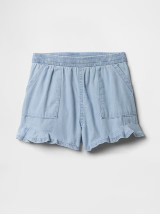 babyGap Chambray Ruffle Pull-On Shorts | Gap Factory