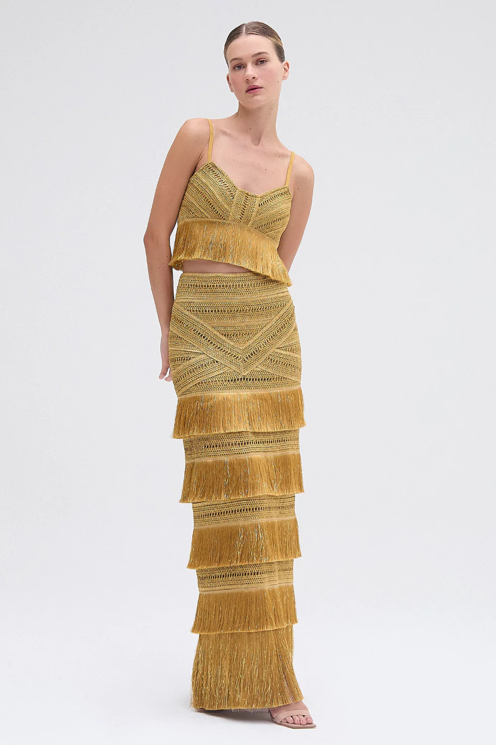 PAMPAS FRINGE MAXI SKIRT | PatBO