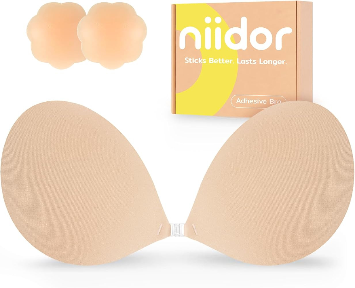 Niidor Adhesive Bra Strapless Ultra Sticky Invisible Push up Silicone Bra Multiple Colors Sizes R... | Amazon (US)