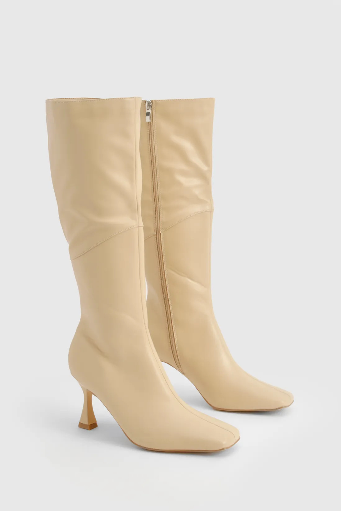 Square Toe Pointed Knee High Boots | Boohoo.com (UK & IE)