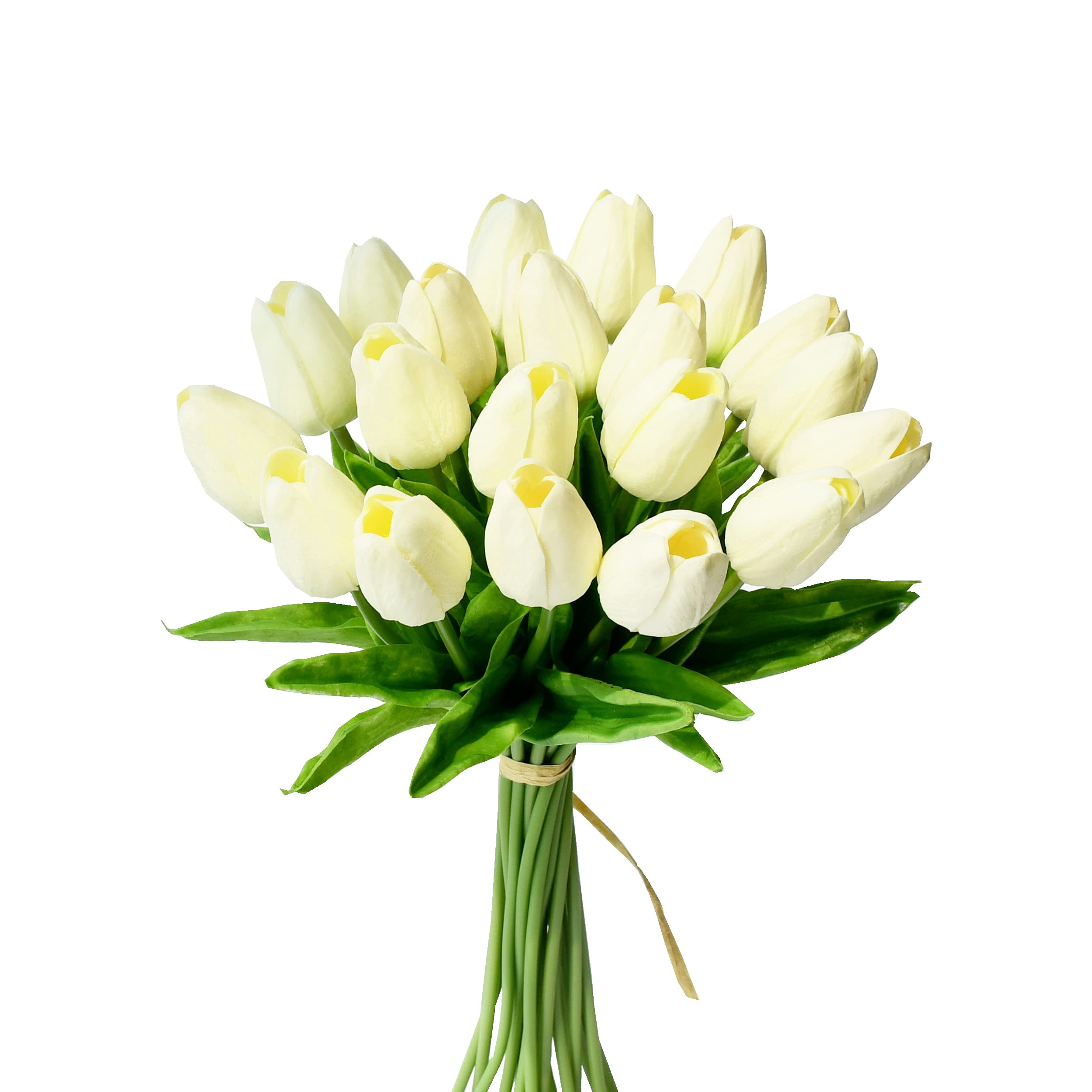 Mandy's 20pcs Cream Artificial Tulip Silk Fake Flowers 13.5" for New Year Spring Mother's Day Eas... | Amazon (US)