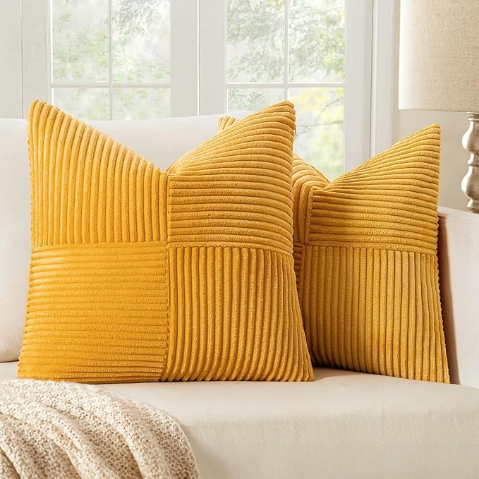 MIULEE 2er Set Herbst Kissenbezug 40x40cm Gelb Kissenhülle Kissenbezüge Sofakissen Dekokissen B... | Amazon (DE)