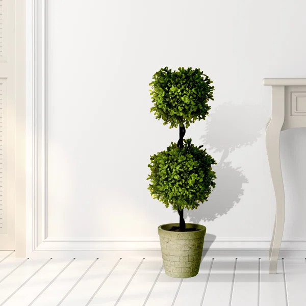 24" Artificial Boxwood Topiary in Pot | Wayfair North America