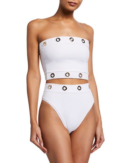 OYE Swimwear Sansa Longline Bandeau Bikini Top | Neiman Marcus