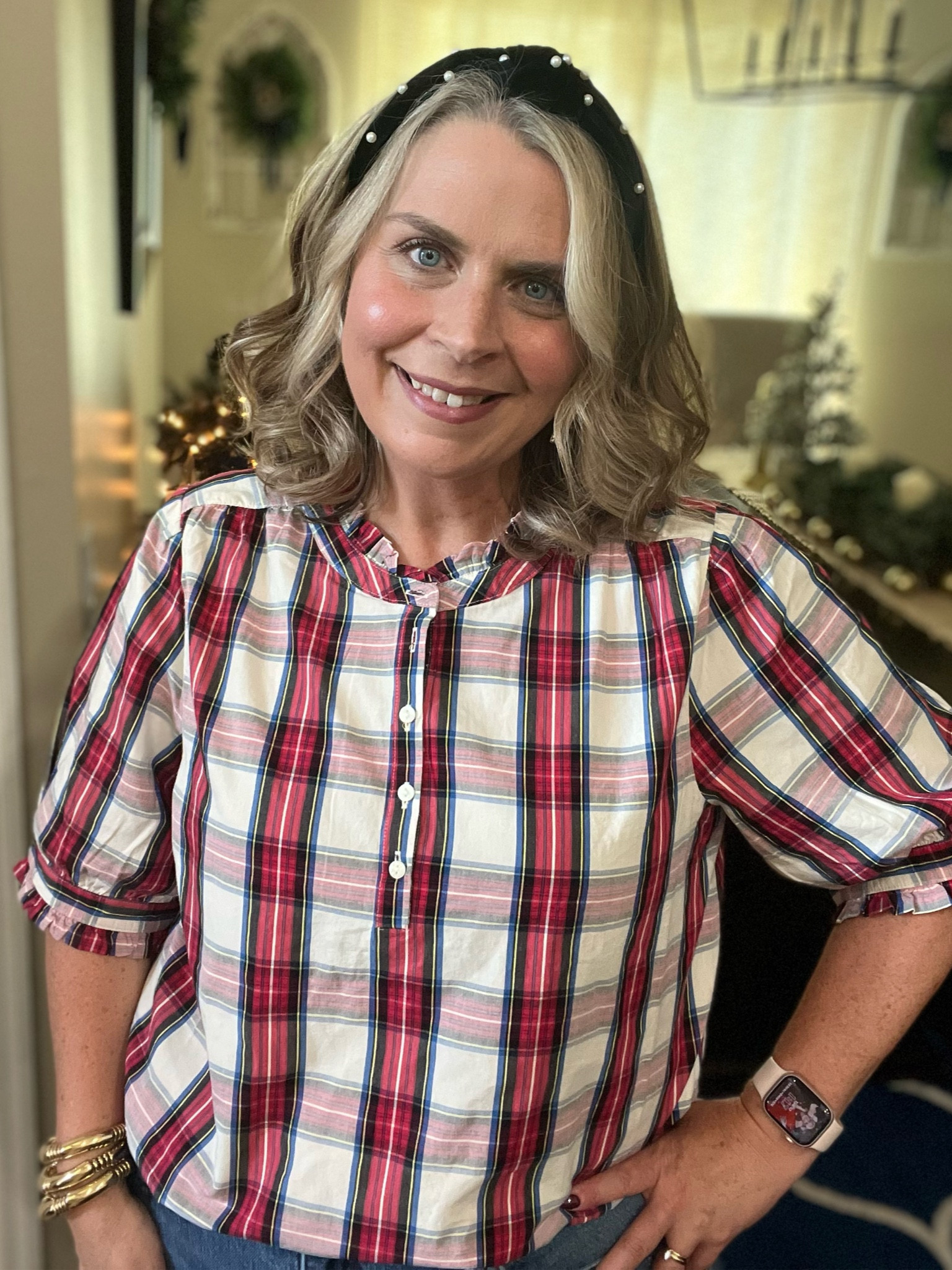 The cutest and most affordable plaid shirt for the holidays from JCPenney! 🎄⭐️🎀🩷

#LTKHoliday #LTKSeasonal
