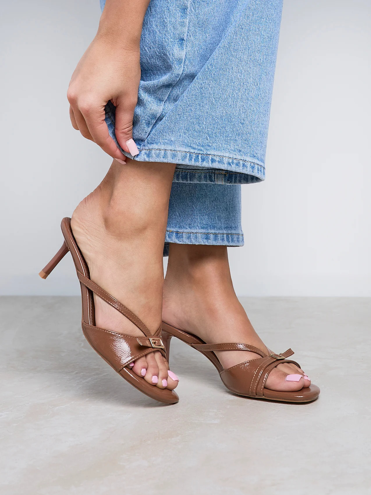 News Tan Mule Heels | Linzi Shoes