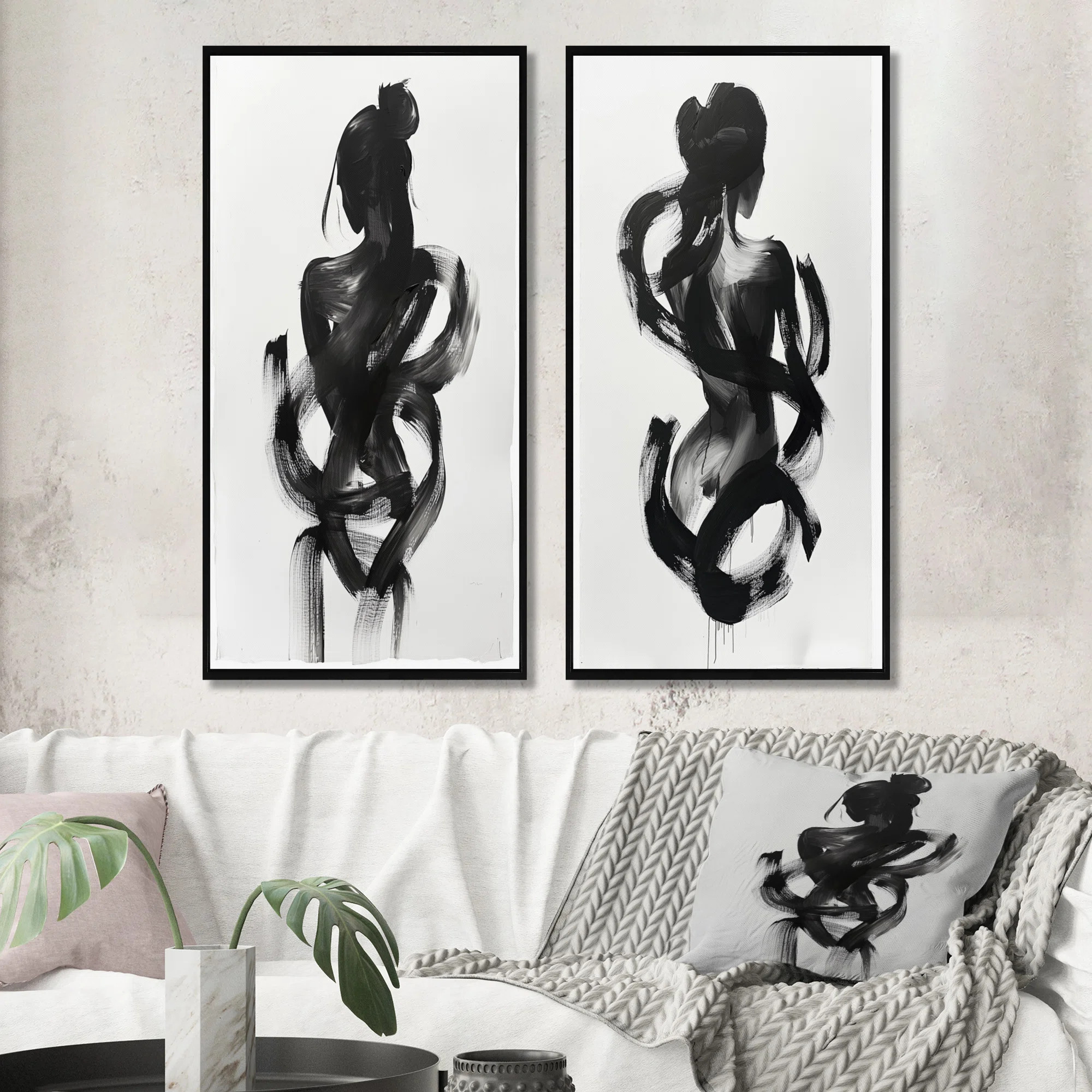 And Minimal Woman Silhouette I - Abstract Shapes Wall Art 2 Pieces Set | Wayfair North America