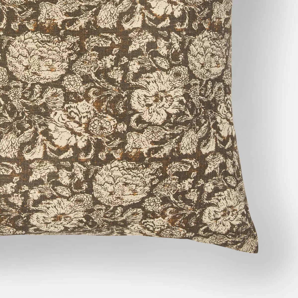 Oversized Printed Floral Square Throw Pillow Brown/Cream - Threshold™ designed with Studio McGe... | Target