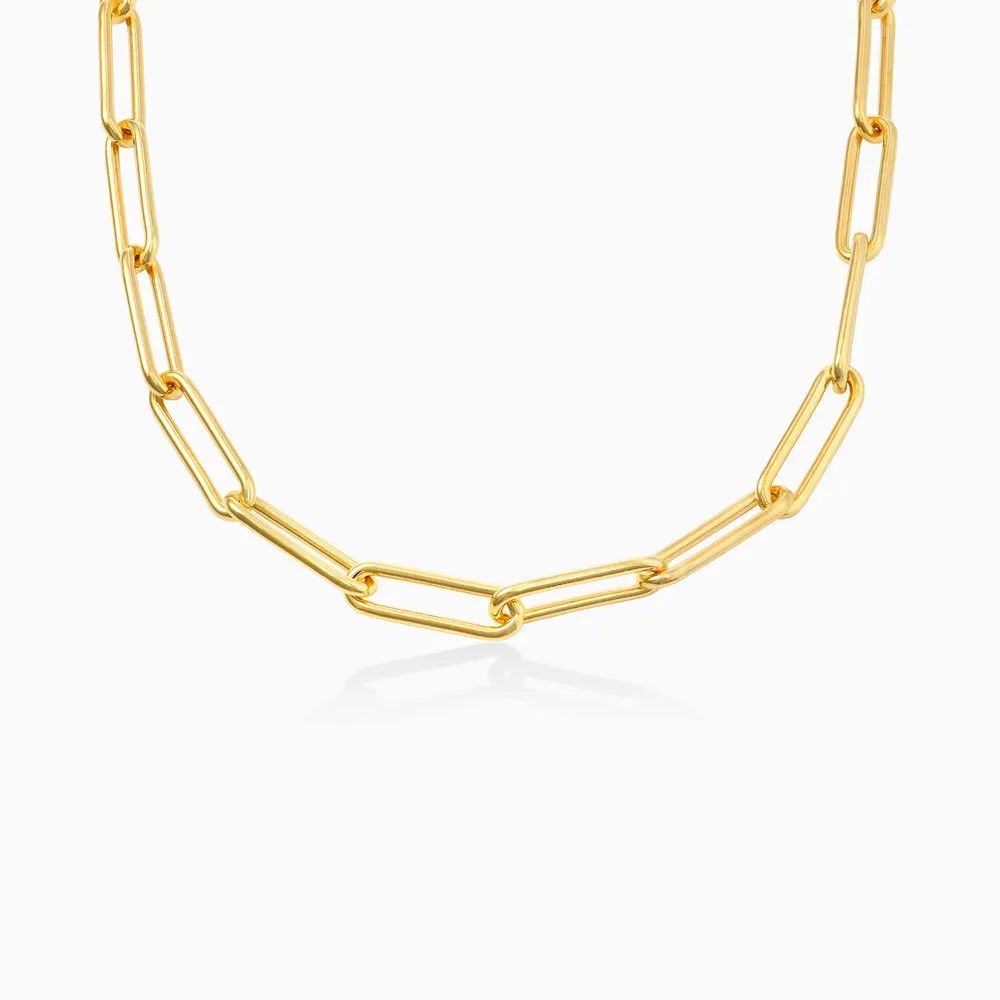 Large Paperclip Chain Necklace - Gold Vermeil | Oak & Luna (US)