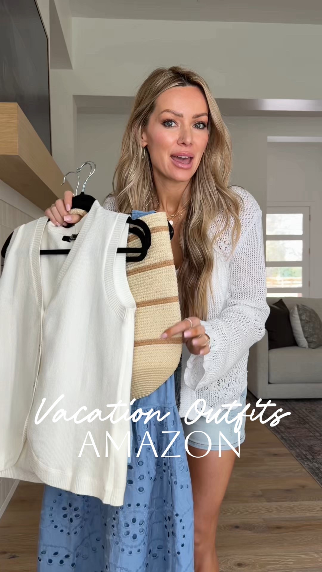 Spring break beach outfits from Amazon that  feel effortless. ☀️ comment AMAZON and I’ll send you all the details 
Affordable vacation style you’ll wear on repeat.
Chic, comfy, and under-the-radar good.

Lightweight knit cardigan, flattering denim shorts, breezy eyelet midi dress, soft blue summer set, woven straw bags, neutral slide sandals, easy coastal color palette—and more. These Amazon vacation outfits are perfect for beach trips, resort days, travel style, and everyday warm-weather looks without the high price tag.

#SpringBreakStyle #AmazonVacationOutfits #BeachOutfitInspo #AffordableResortWear #NeutralChic