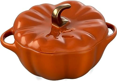 STAUB Ceramic 0.75-qt Petite Pumpkin, Oven & Stove Safe up to 572°F, Pumpkin Dish, Baking Candy ... | Amazon (US)