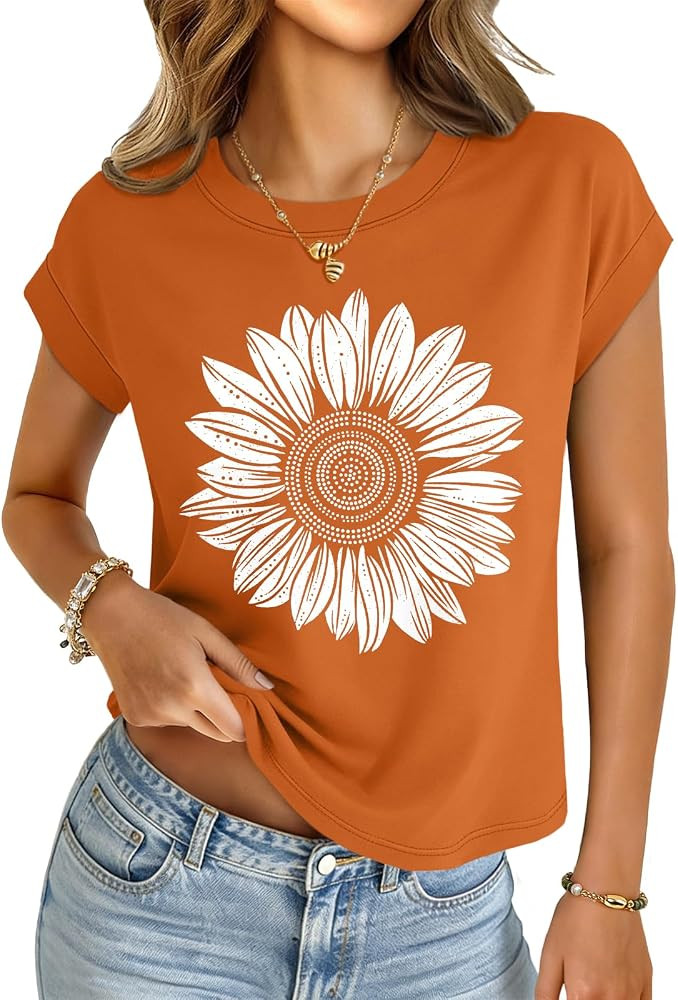 UNCLECAT Womens Crop Tops Cap Sleeve Cropped T Shirts Crewneck Loose Fit Short Sleeves Tees Summe... | Amazon (US)