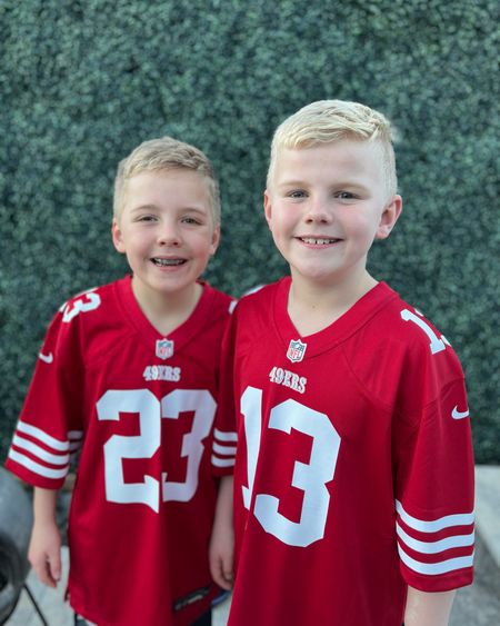 We know who the boys will be cheering for this Super Bowl - the 49ers!

#49ers #nfl #football 

#LTKSeasonal #LTKfamily #LTKkids