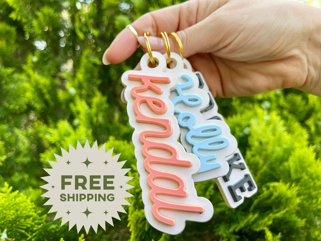 Backpack Keychain Personalized Name Tag Kid Name Keychain Diaper Bag Tag Lunchbox Name Tag Person... | Etsy (US)