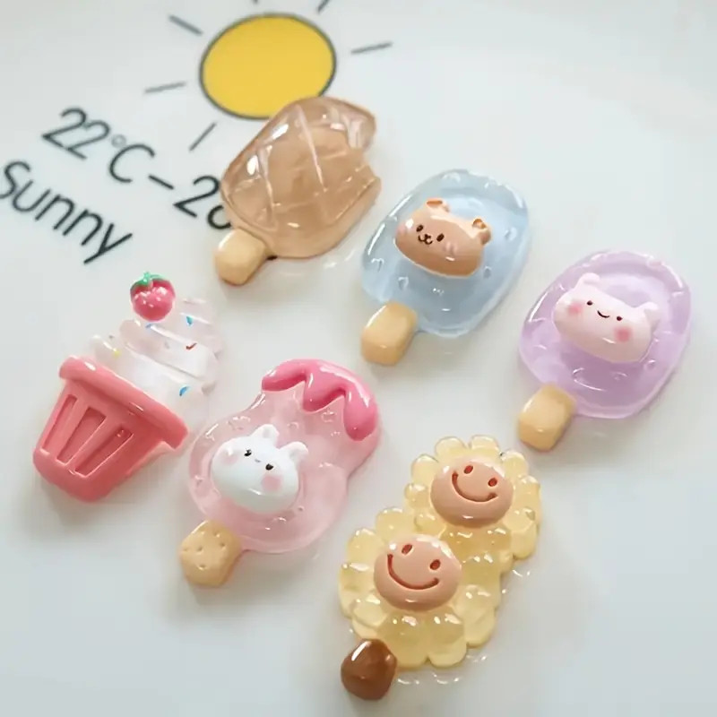 6pcs Acrylic Ice Cream Beads Charms, Cartoon DIY Craft Decorations for Earrings, Hair Accessories... | Temu Affiliate Program