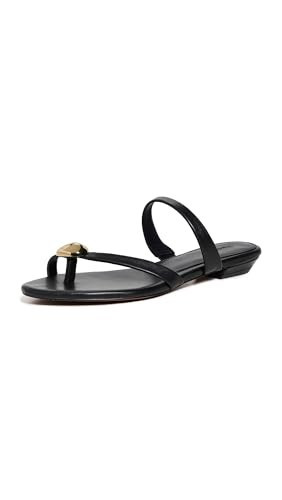Madewell Women's The Mila Organic Hardware Thong Slide Sandals in Leather, True Black, 9.5 Medium US | Amazon (US)