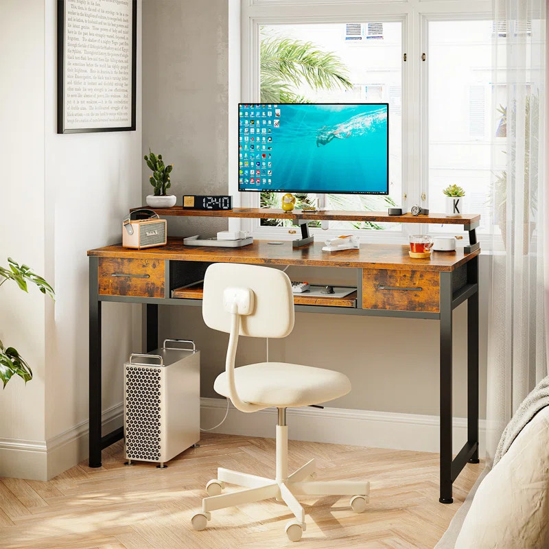 Rinny Metal Base Writing Desk | Wayfair North America