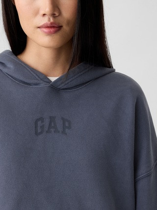 Relaxed Gap Mini-Logo Cropped Hoodie | Gap Factory