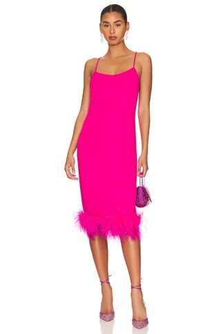 Amanda Uprichard Marianna Midi Dress in Hot Pink Light from Revolve.com | Revolve Clothing (Global)
