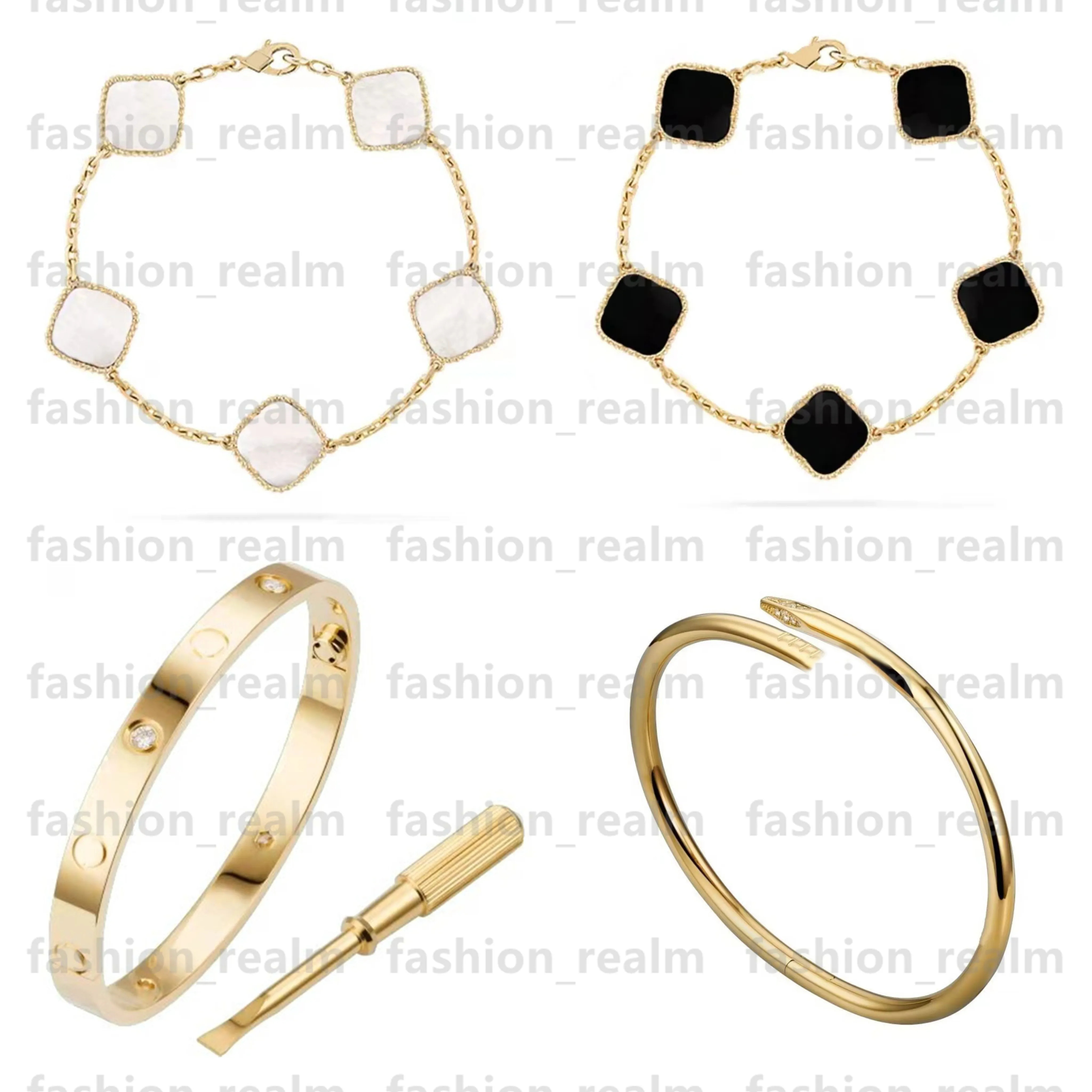 clover bracelet love bracelet nail bangle designer jewelry 4/four leaf clover bracelets love char... | DHGate