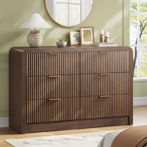 Decofy Fluted 6 Drawers Dresser, 47.2'' Wide Chest of Drawers for Bedroom | Amazon (US)