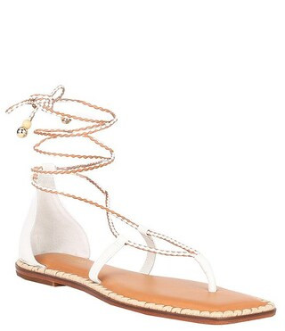 x The Nat Note Solano Fabric Ankle Wrap Thong Sandals | Dillard's