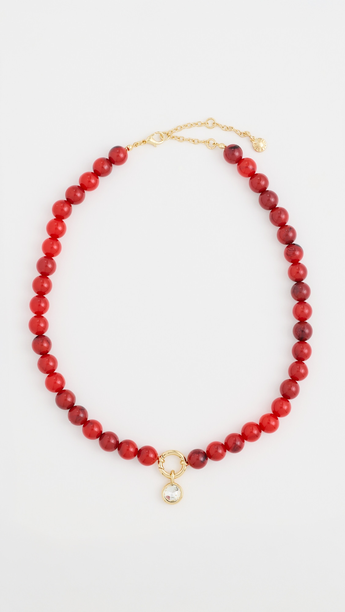 BaubleBar Janette Beaded Ring Necklace Red One Size | Shopbop