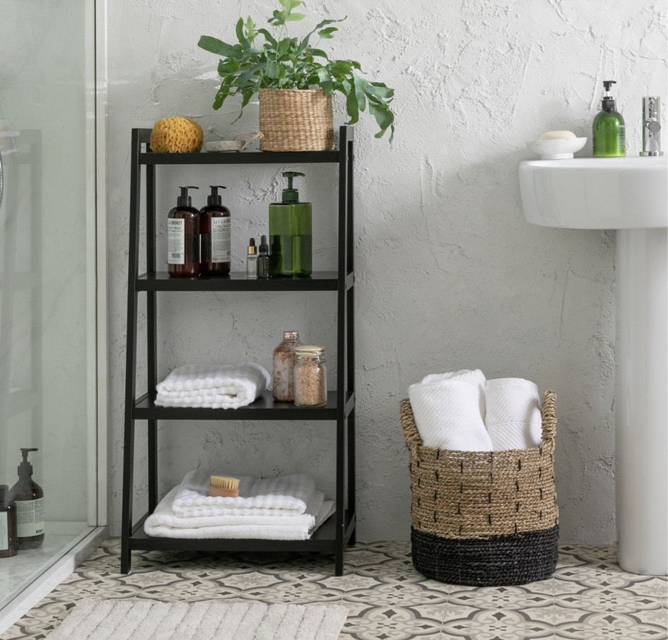 Bathroom storage shelf 
Black shelf 
Home interior 
Scandi style 

#LTKuk #LTKhome #LTKeurope