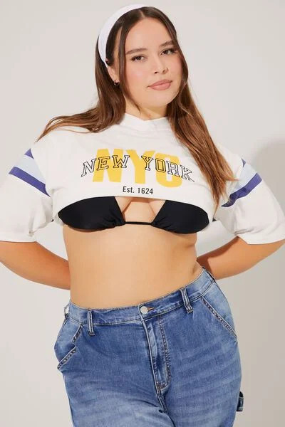 Plus Size Striped New York Tee | Forever 21