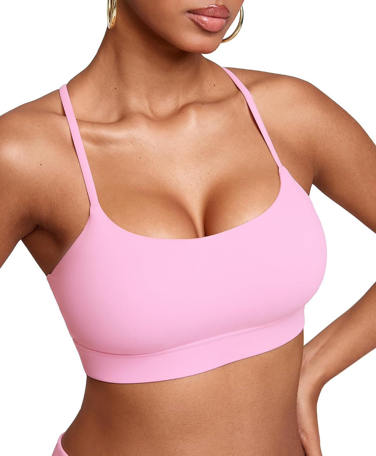 BRXL Sports Bras with Sewn in Pads Y Back Adjustable Straps Comfy Bra | Amazon (US)