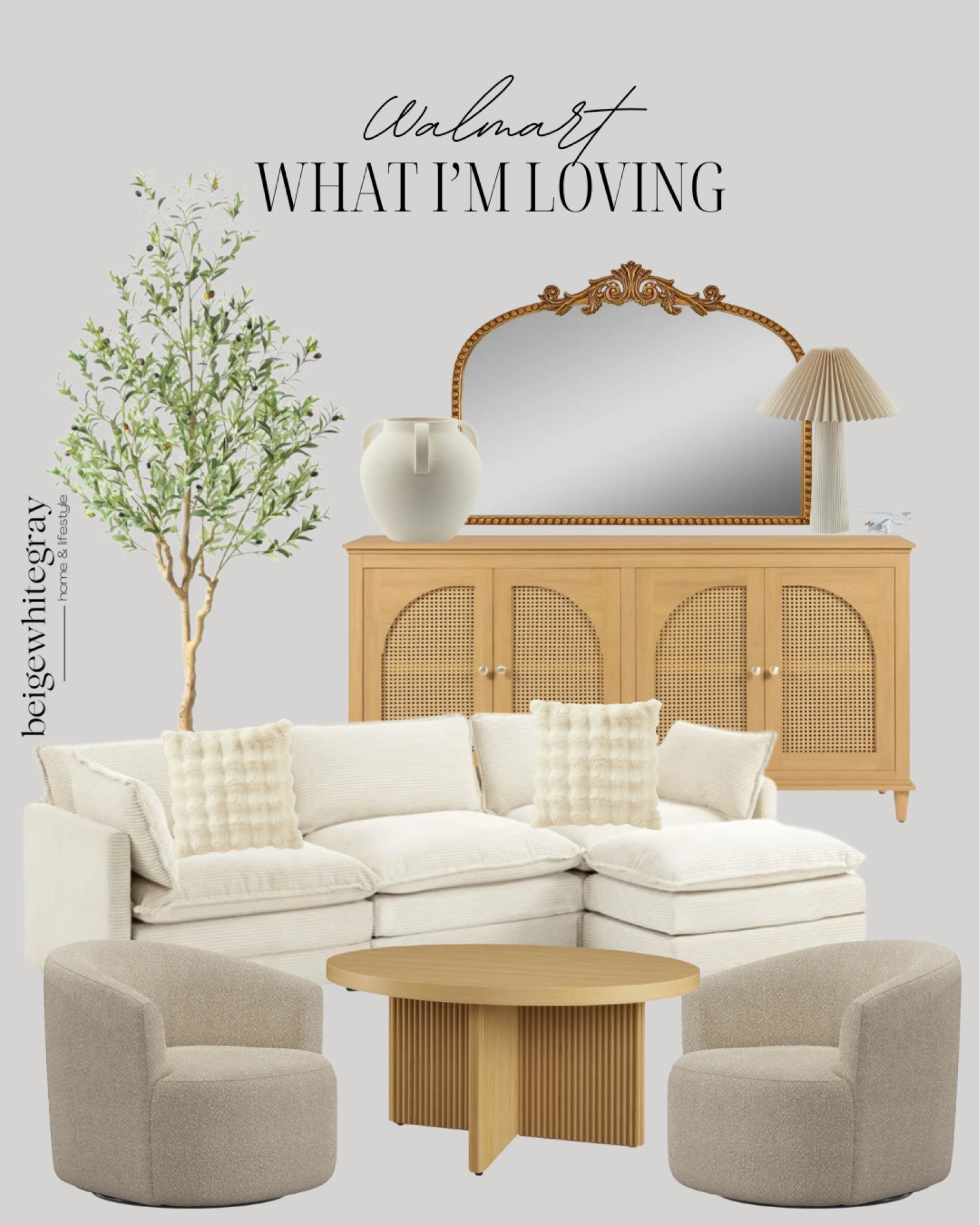 What I’m loving from Walmart! From
This sectional sofa to the cabinet and look for less anthro primrose mirror, loving the fluted coffee table and the cozy throw pillows. 

#LTKStyleTip #LTKFindsUnder100 #LTKHome